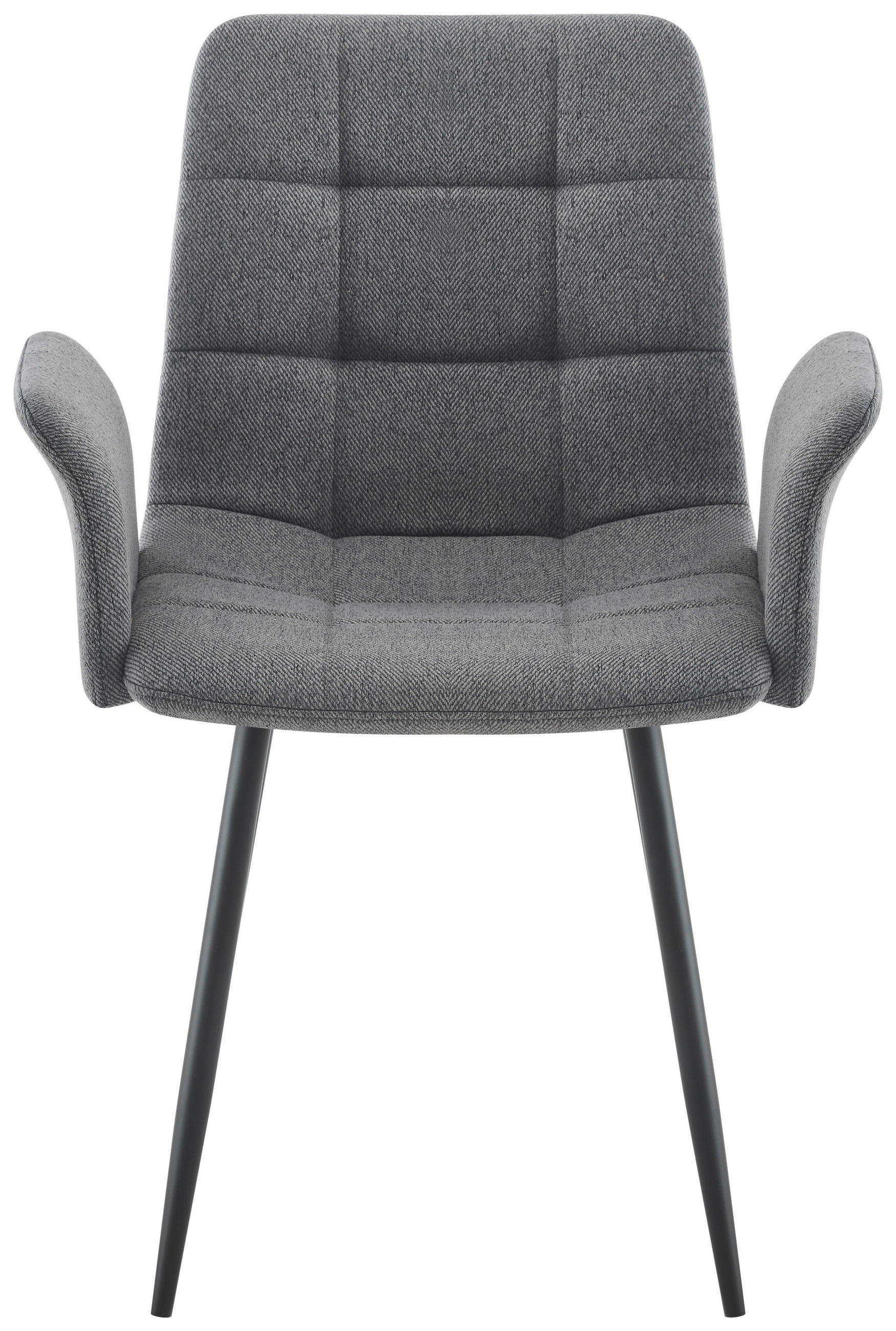 ARMLEHNSTUHL  in Eisen Webstoff  - Dunkelgrau/Schwarz, MODERN, Textil/Metall (59/87,5/54,5cm) - Stylife