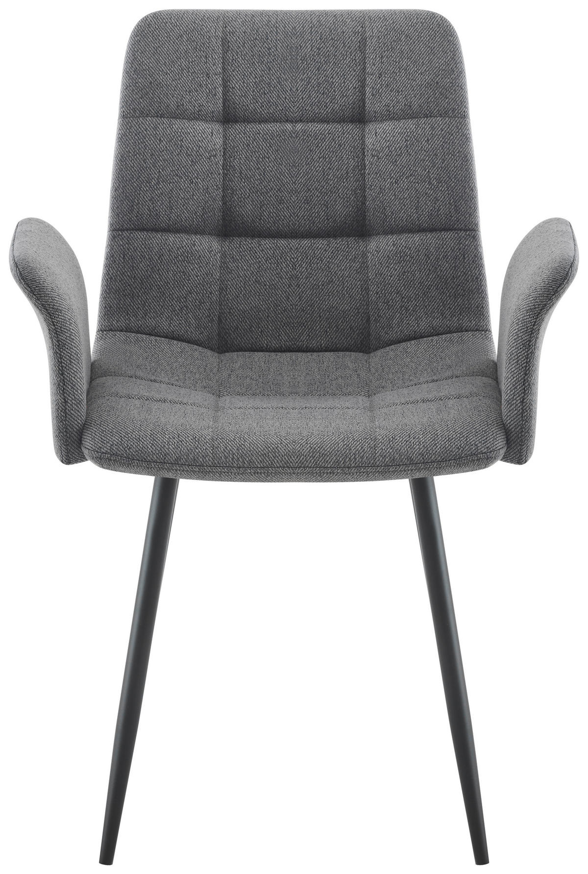 ARMLEHNSTUHL  in Eisen Webstoff  - Dunkelgrau/Schwarz, MODERN, Textil/Metall (59/87,5/54,5cm) - Stylife