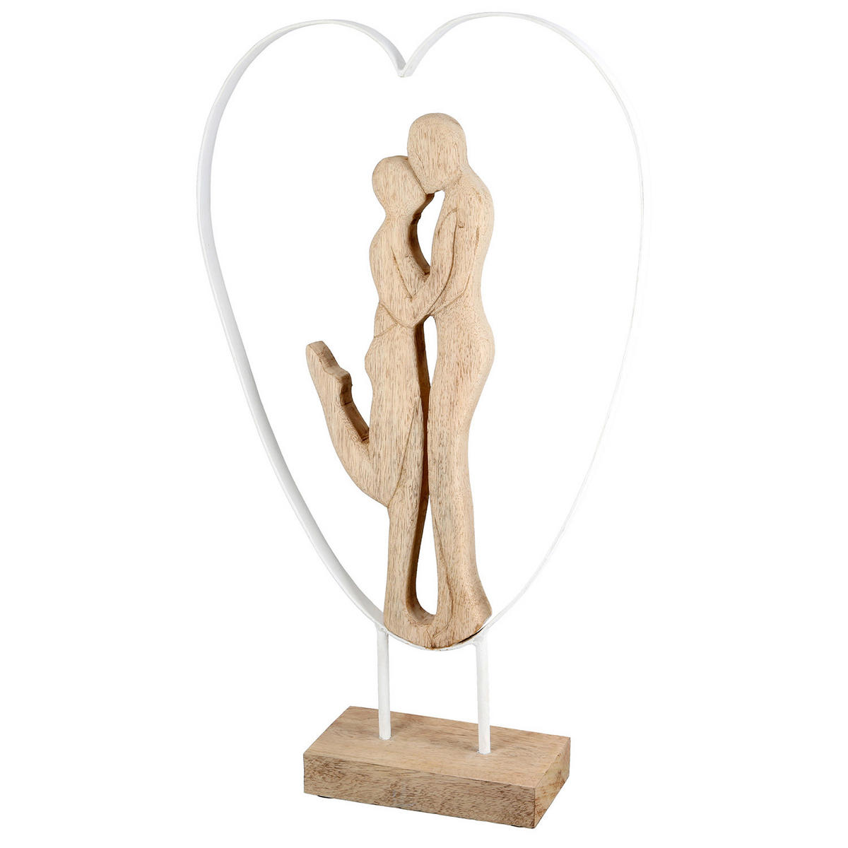 SKULPTUR - Beigebraun, Basics, Holz/Metall (32/55/9cm)