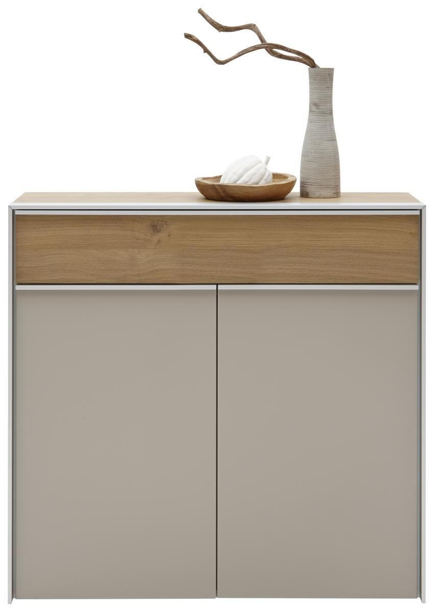 SCHUHSCHRANK  in 102/98/34 cm  - Eichefarben/Alufarben, Design, Holzwerkstoff/Metall (102/98/34cm) - Dieter Knoll