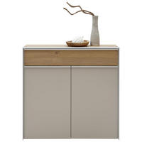 SCHUHSCHRANK  in 102/98/34 cm  - Eichefarben/Alufarben, Design, Holzwerkstoff/Metall (102/98/34cm) - Dieter Knoll