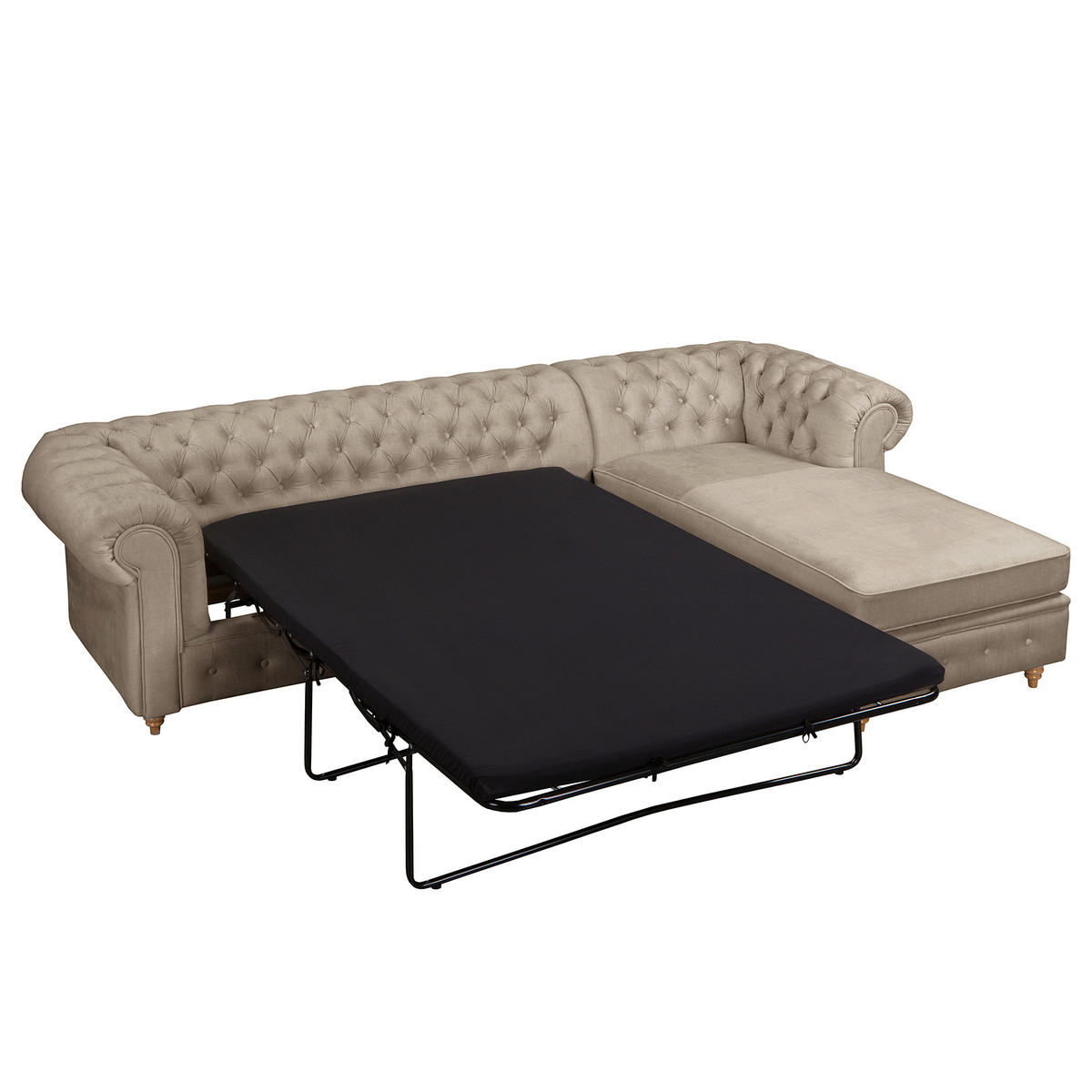 ECKSOFA Laura in Mikrofaser Taupe  284/182 cm  - Taupe/Creme, Design, Holz/Textil (284/182cm) - P & B