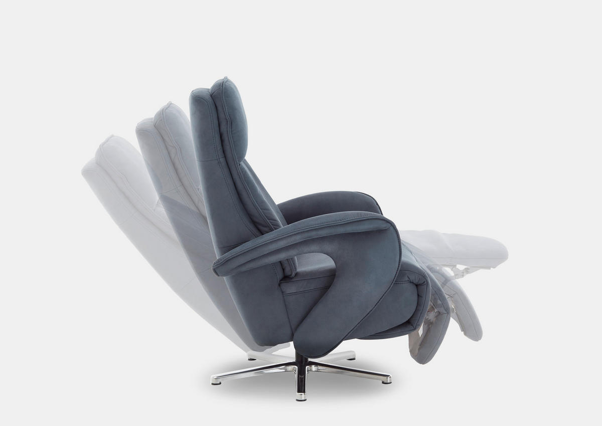 RELAXSESSEL Mikrofaser Kopfteilverstellung    - Bordeaux, Design, Textil/Metall (77/110/87cm) - Valdera