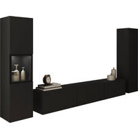 DNEVNI REGAL,  črna  - siva/črna, Design, steklo/leseni material (240/130/31cm) - MID.YOU