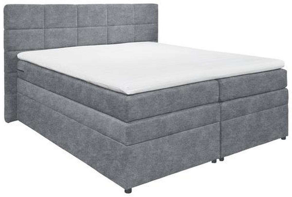 BOXSPRING-ÁGY 180/200 cm  antracit  - antracit, Konventionell, műanyag/textil (180/200cm) - MID.YOU