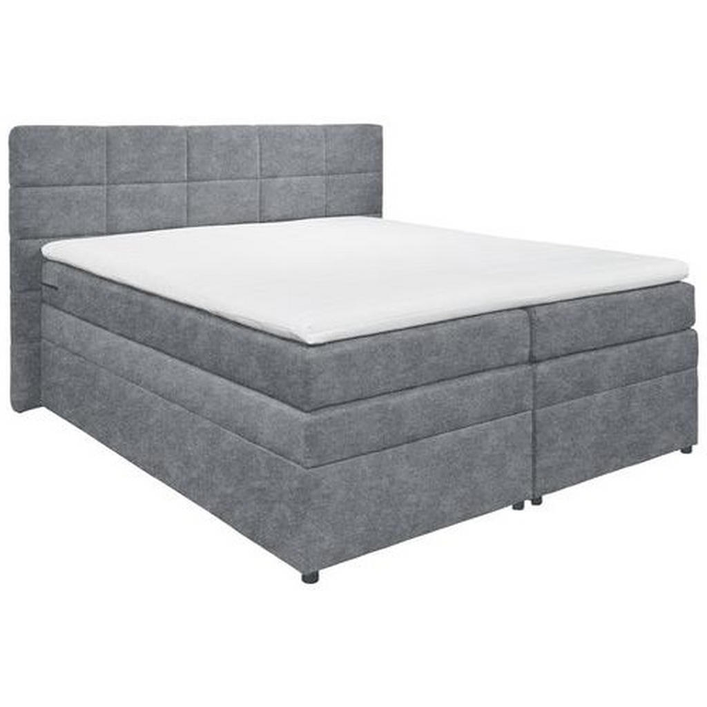 Thumbnail - Mid.you Boxspringbett, Anthrazit, Textil, H2, 7-Zonen, Höhe ca. 16 cm, 180x200 cm, Bettkasten, Matratze, Topper durchgeh...
