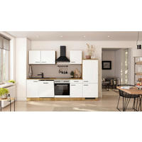 KÜCHENBLOCK 280 cm  in Eichefarben, Magnolie  - Eichefarben/Magnolie, Trend, Holzwerkstoff/Metall (280cm) - FlexWell