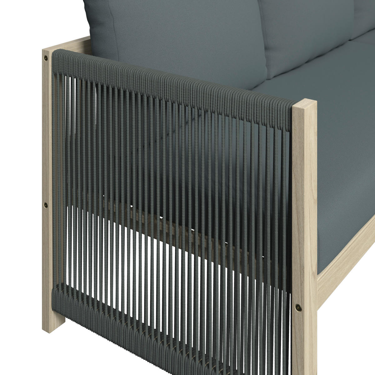 LOUNGEGARNITUR 3-teilig  198/132 cm  Akazie massiv  - Akaziefarben, MODERN, Holz/Kunststoff (198/132cm) - Ambia Garden