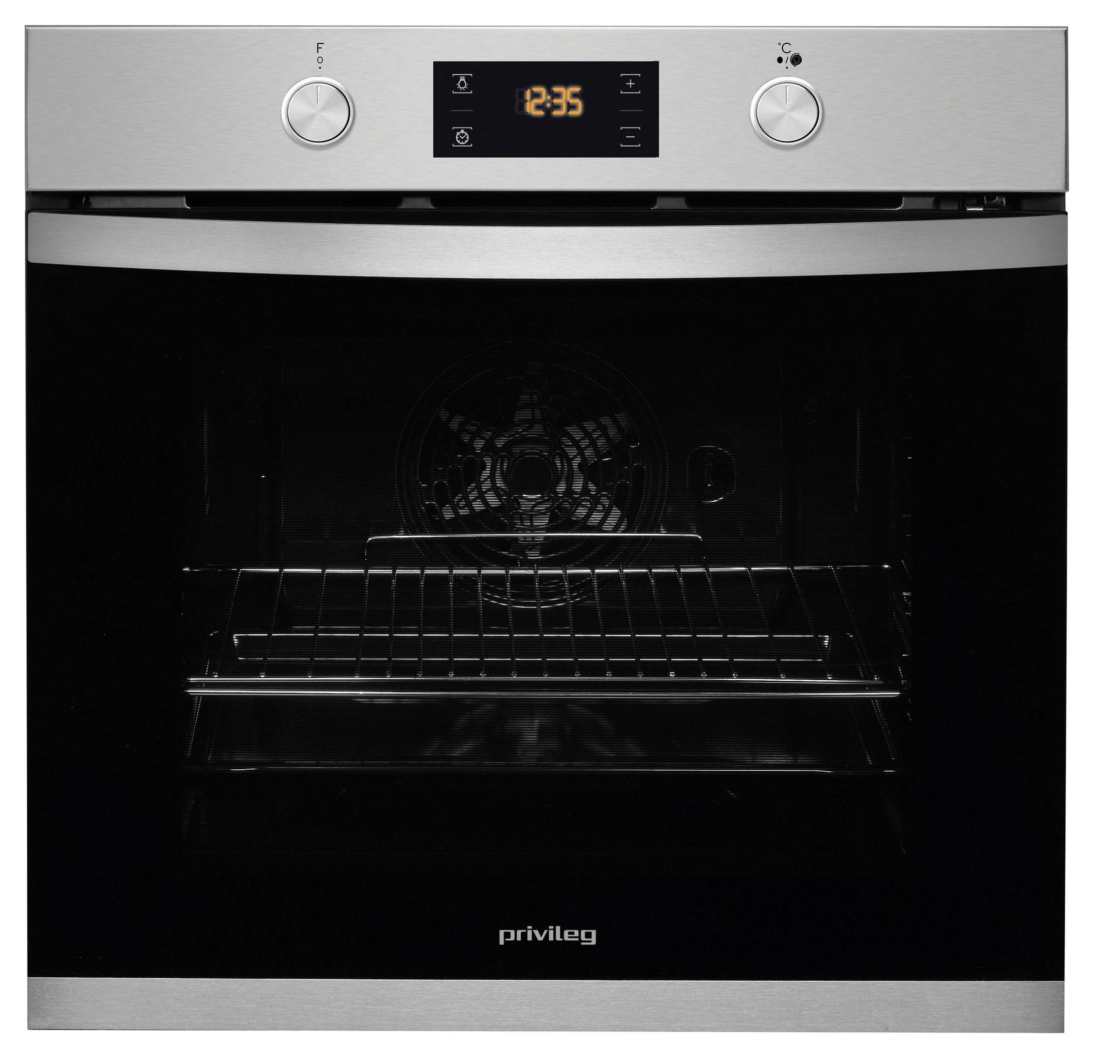 EINBAUBACKOFEN PBWK3OP8VIN  - Silberfarben/Schwarz, Basics, Glas/Metall (59,5/59,5/54.9cm) - Privileg