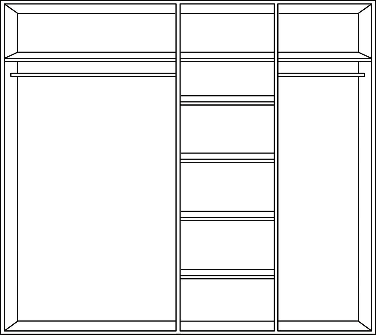 DREHTÜRENSCHRANK 191/220/59 cm,  in Braun, Schwarz, 3-türig  - Silberfarben/Schwarz, Design, Glas/Holzwerkstoff (191/220/59cm) - Jutzler