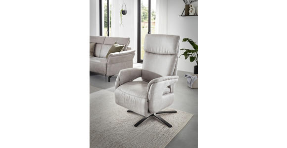 RELAXSESSEL in Textil Hellgrau  - Hellgrau/Schwarz, KONVENTIONELL, Textil/Metall (70/117/85cm) - Dieter Knoll