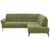 ECKSOFA in Webstoff Grün  - Schwarz/Grün, Design, Textil/Metall (256/206cm) - Beldomo System