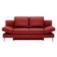 SCHLAFSOFA  in Echtleder Rot  - Chromfarben/Rot, MODERN, Leder/Metall (200/85/90cm) - Novel