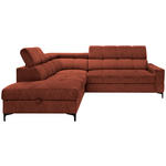 ECKSOFA Dunkelorange Struktur Bettkasten, Kopfteilverstellung, Liegefläche im Originalstoff  - Dunkelorange/Schwarz, MODERN, Textil/Metall (212/254cm) - Carryhome