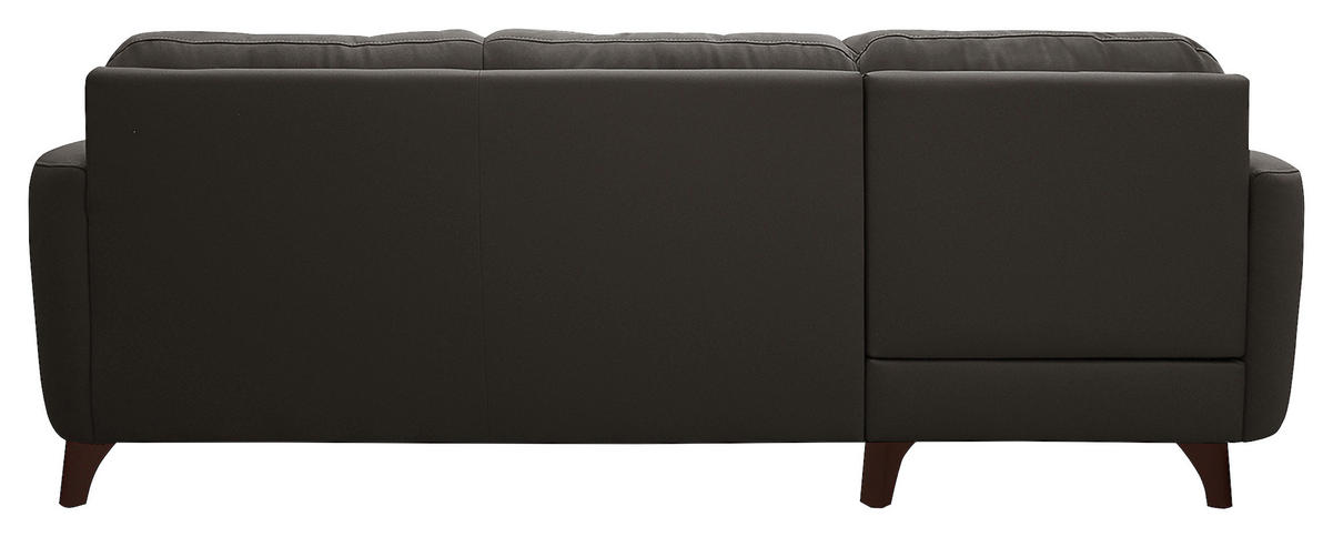 ECKSOFA Dunkelbraun Echtleder Lederlook  - Dunkelbraun/Buchefarben, Design, Leder/Holz (238/168cm) - Livetastic