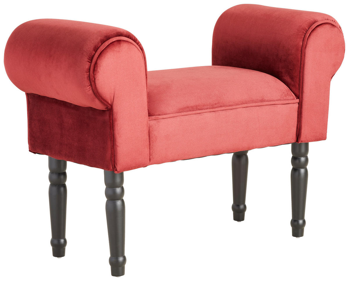 Taburet din lemn, textil, negru, roșu burgund {item.attr('143-279') - roșu burgund/negru, Trend, lemn/textil (76/54/30cm) - Xora