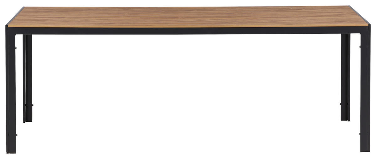 GARTENTISCH 205/90/74 cm  - Schwarz/Naturfarben, KONVENTIONELL, Holz/Metall (205/90/74cm) - Gardenson