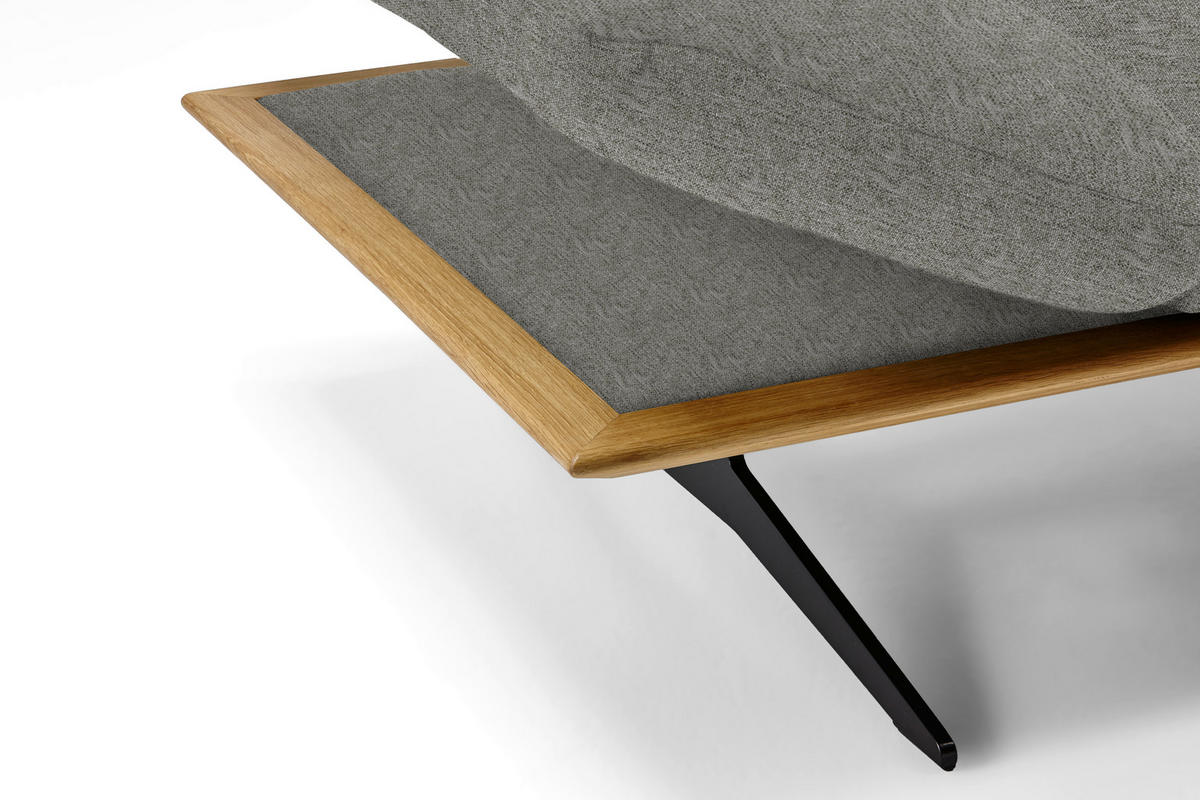 ECKSOFA in Flachgewebe Grau  314/159 cm  - Schwarz/Grau, Design, Holz/Textil (314/159cm) - Dieter Knoll