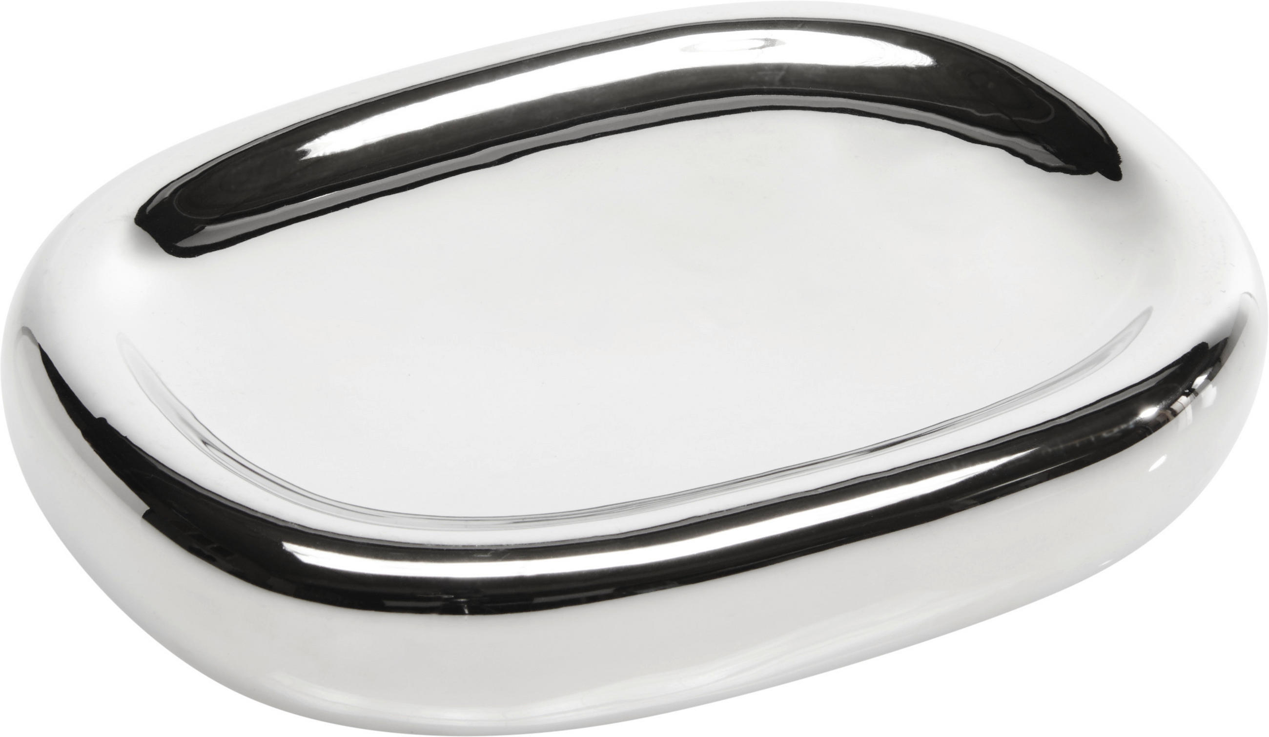 Savonieră ceramică  - argintiu, Design, ceramică (13,5/2,5/10,3cm) - Sadena