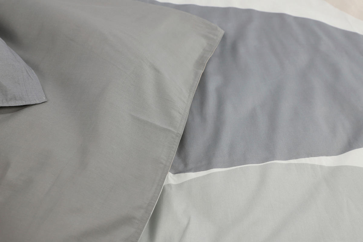 WENDEBETTWÄSCHE SW-Pebble grau Perkal 135/200 cm  - Beige/Creme, Design, Textil (135/200cm) - Schöner Wohnen