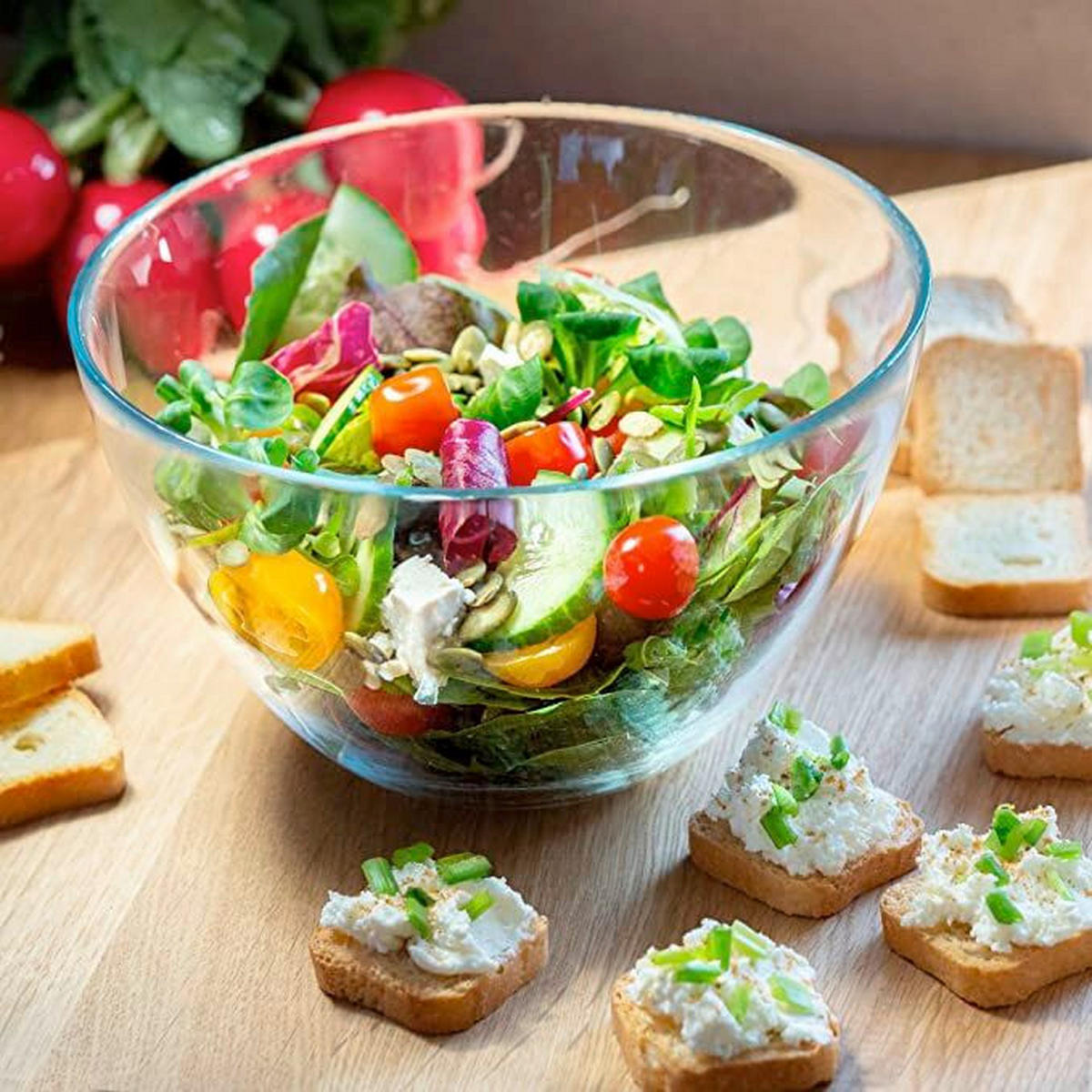 ZDJELA ZA SALATU           - prozirno, Basics, staklo (15/9,5cm)