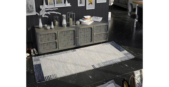 LÄUFER 80/200 cm Palazzo Lobo Blau, Grau  - Blau/Grau, KONVENTIONELL, Textil (80/200cm) - Novel