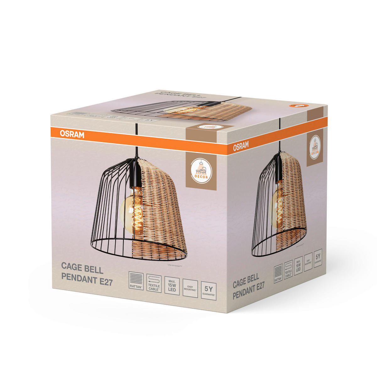 HÄNGELEUCHTE 26/126,5 cm  - Basics, Holz/Metall (26/126,5cm) - Osram