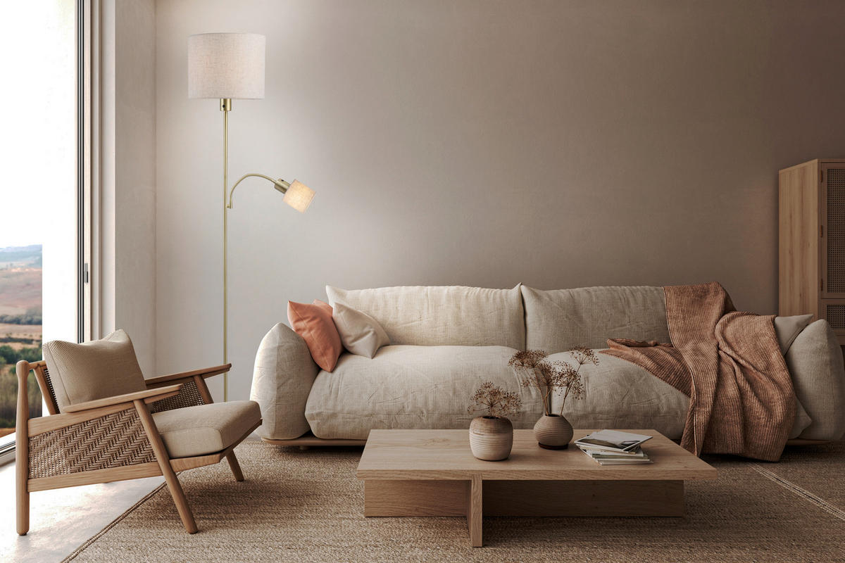 STEHLEUCHTE 30/30/165 cm    - Weiß, Design, Kunststoff/Metall (30/30/165cm) - Näve