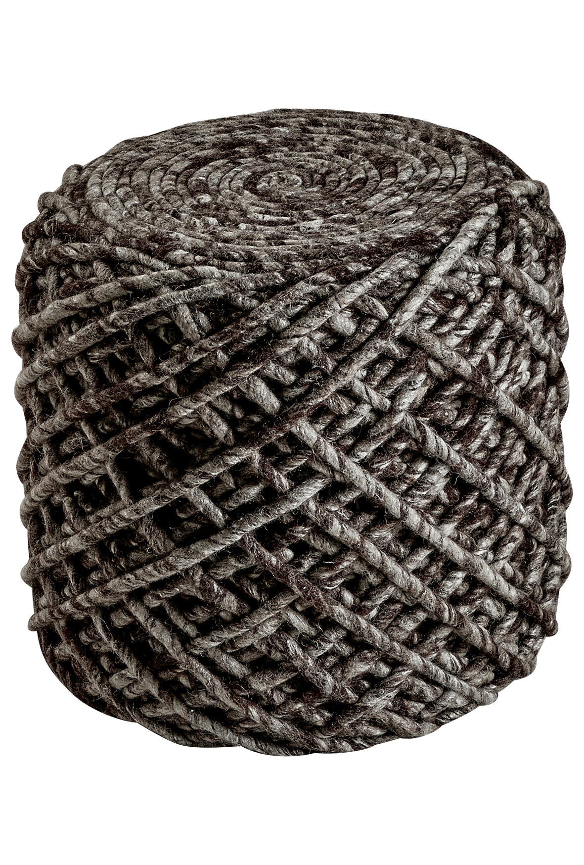 POUF Textilgeflecht Abstraktes 40/40 cm  - Cappuccino, Trend, Textil (40/40cm) - Obsession