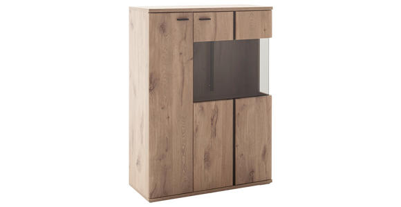 HIGHBOARD 90/121/38 cm  in Anthrazit, Eichefarben  - Eichefarben/Anthrazit, KONVENTIONELL, Holzwerkstoff/Metall (90/121/38cm) - Cantus