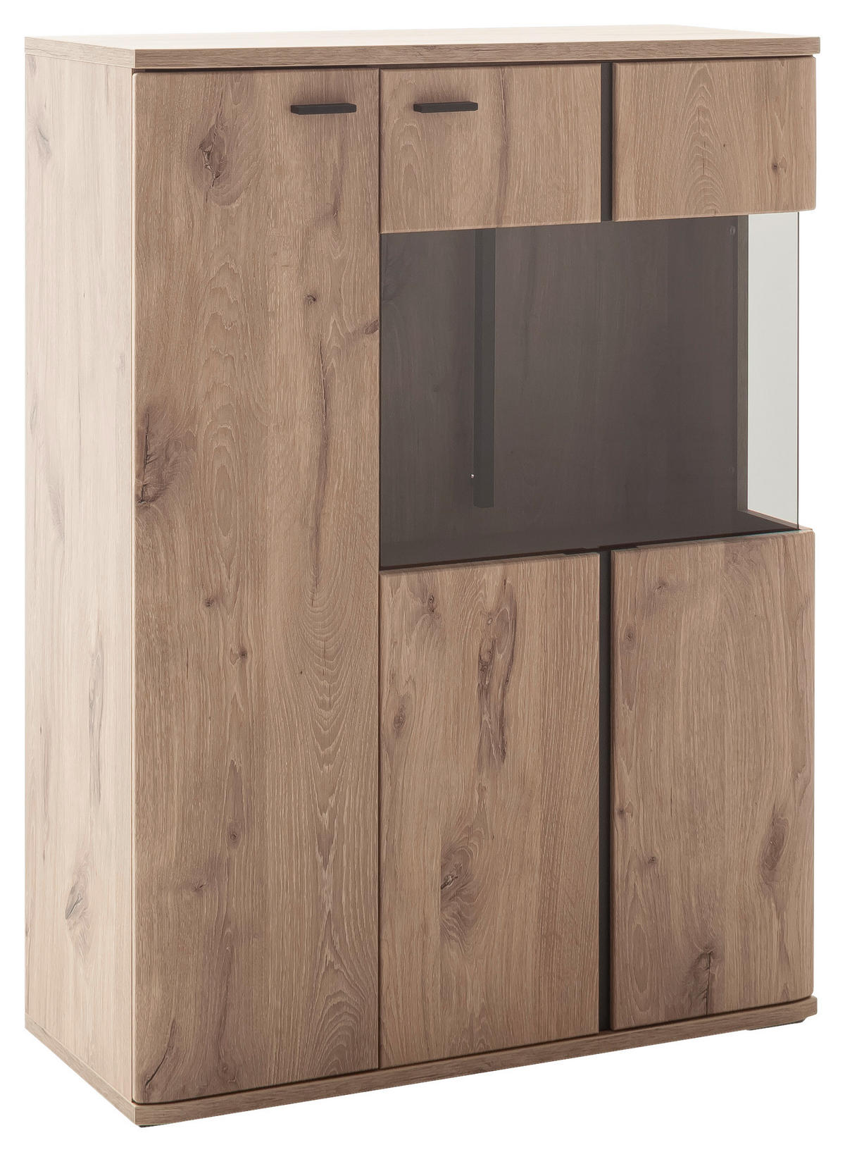 HIGHBOARD Eichefarben, Anthrazit  90/121/38 cm  - Eichefarben/Anthrazit, Konventionell, Holzwerkstoff/Metall (90/121/38cm) - Cantus