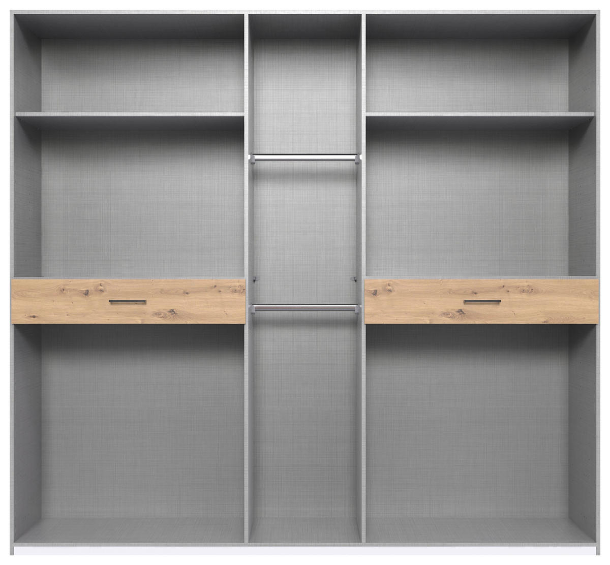 DREHTÜRENSCHRANK 225/208/58 cm 9-türig Graphitfarben, Eiche Artisan  - Schwarz/Graphitfarben, KONVENTIONELL, Glas/Holzwerkstoff (225/208/58cm) - Boxxx