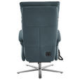 RELAXSESSEL in Leder Blaugrau  - Edelstahlfarben/Blaugrau, Design, Leder/Metall (70/124/85cm) - Cantus