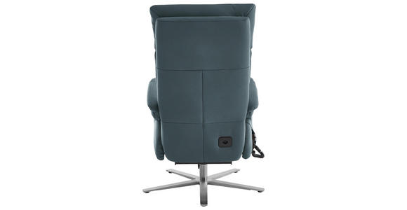 RELAXSESSEL in Leder Blaugrau - Edelstahlfarben/Blaugrau, Design, Leder/Metall (70/124/85cm) - Cantus