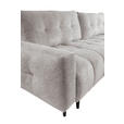 ECKSOFA Ecru Chenille  inkl. Rückenkissen, Bettkasten, Schlaffunktion, Rücken echt, Liegefläche im Originalstoff  - Ecru/Schwarz, KONVENTIONELL, Holz/Textil (266/180cm) - Carryhome