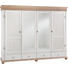 KLEIDERSCHRANK 4-türig Kiefer massiv Kieferfarben, Weiß - Weiß/Kieferfarben, Design, Holz/Metall (252/218/62cm) - Carryhome