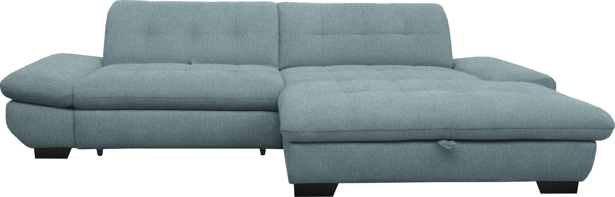 ECKSOFA in Mikrofaser Pastellblau  290/198 cm  - Pastellblau/Schwarz, Design, Textil/Metall (290/198cm) - Xora