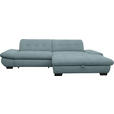 ECKSOFA  in Mikrofaser Pastellblau  290/198 cm  - Pastellblau/Schwarz, Design, Textil/Metall (290/198cm) - Xora