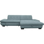 ECKSOFA in Mikrofaser Pastellblau  290/198 cm  - Pastellblau/Schwarz, Design, Textil/Metall (290/198cm) - Xora