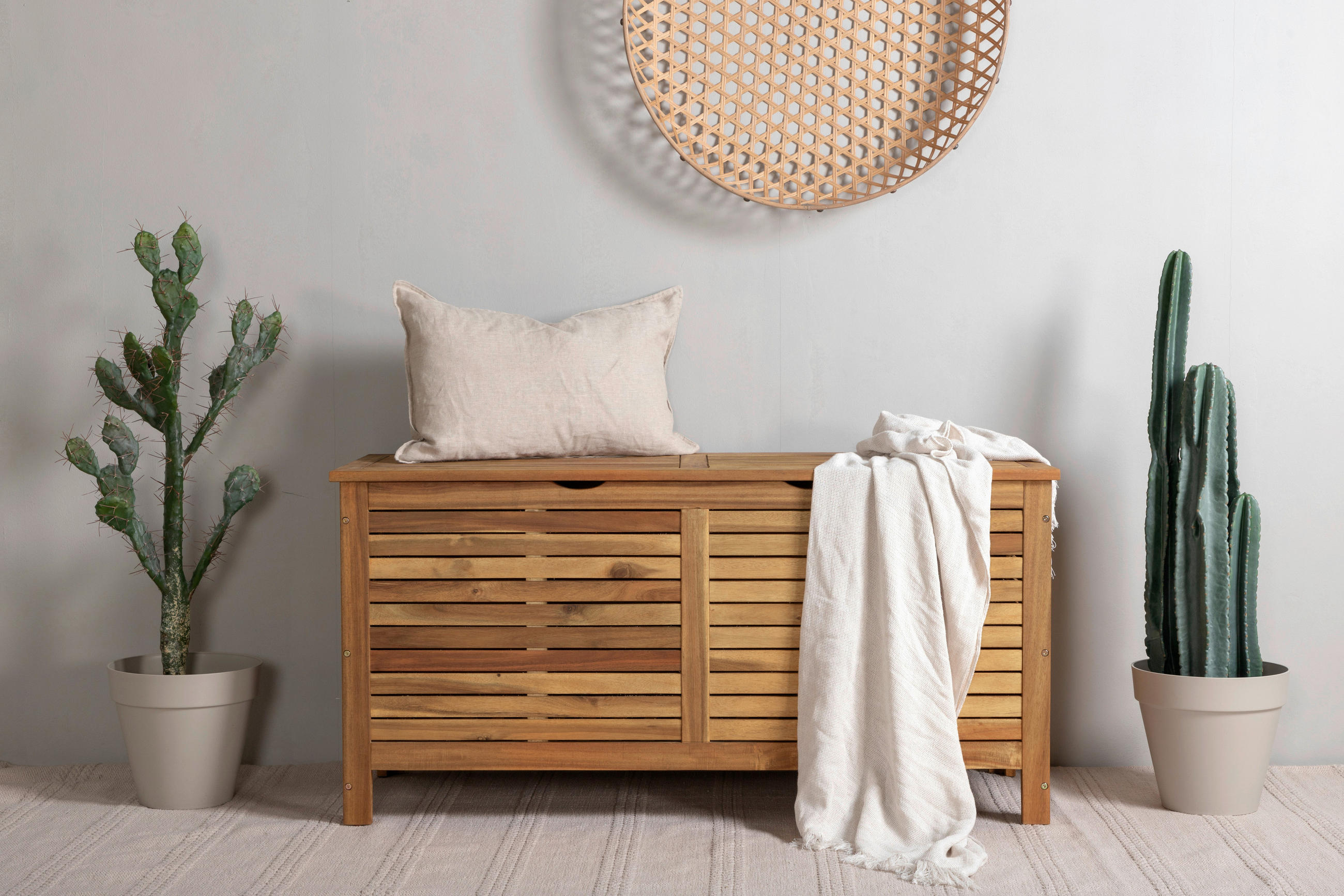 KISSENBOX 130/64.5/48 cm  - Akaziefarben, KONVENTIONELL, Holz (130/64.5/48cm) - Gardenson