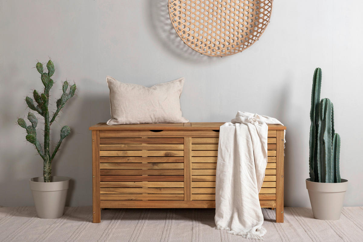 KISSENBOX 130/64.5/48 cm  - Akaziefarben, KONVENTIONELL, Holz (130/64.5/48cm) - Gardenson