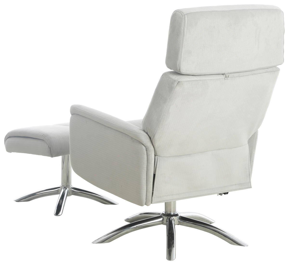 RELAXSESSELSET Samt Hocker    - Chromfarben/Grau, MODERN, Textil/Metall (72/103.5/88cm) - P & B