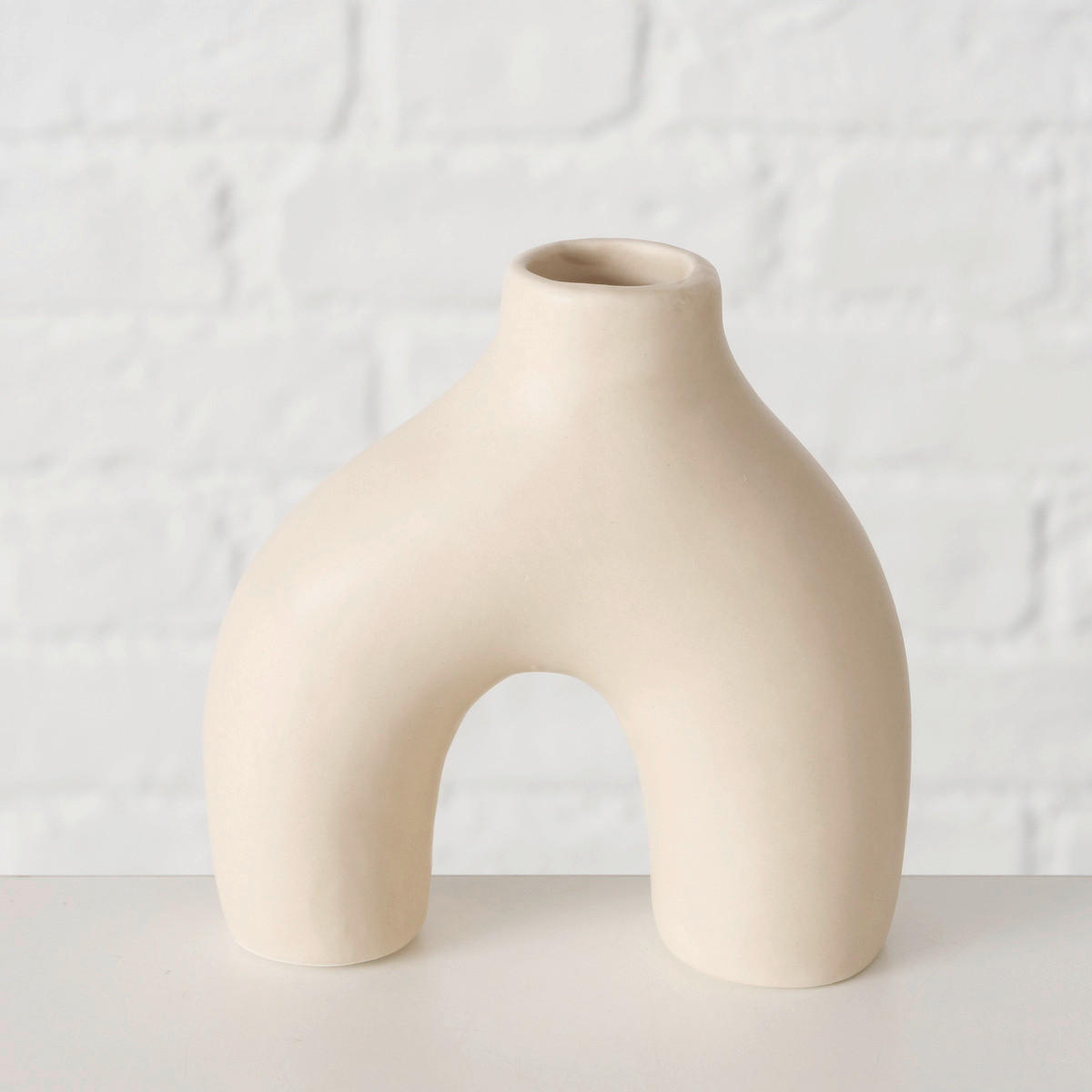 VASE 10 cm  - Beige/Weiß, Basics, Keramik (10/3,5/10cm) - Boltze Home