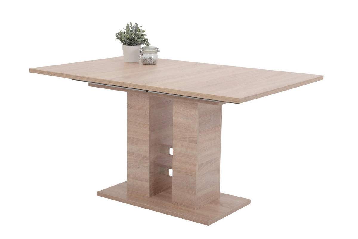 TISCHGRUPPE in Metall, Textil, Holzwerkstoff Schlammfarben, Eichefarben  - Schlammfarben/Eichefarben, MODERN, Holzwerkstoff/Textil (140-220/76/90cm) - MID.YOU