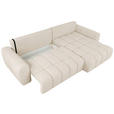ECKSOFA Beige Velours  - Beige/Schwarz, KONVENTIONELL, Kunststoff/Textil (298/168cm) - Carryhome