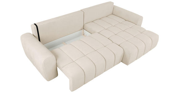 ECKSOFA Beige Velours - Beige/Schwarz, KONVENTIONELL, Kunststoff/Textil (298/168cm) - Carryhome