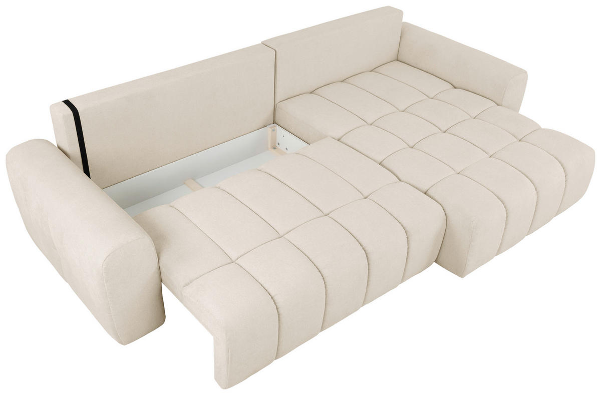 ECKSOFA in Velours Beige  - Beige/Schwarz, Konventionell, Kunststoff/Textil (298/168cm) - Carryhome