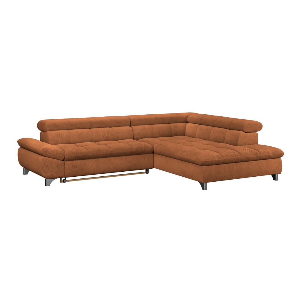 Ecksofa mit Schlaffunktion Gemini Terracotta Chenille