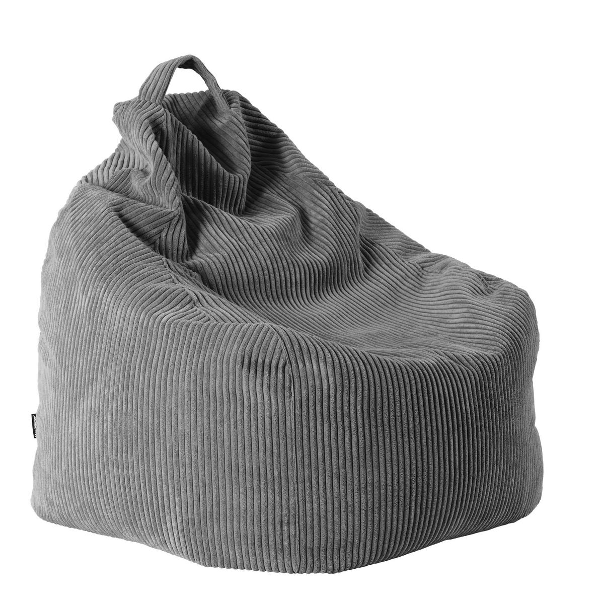 SITZSACK Cord 190 L  - Anthrazit, Trend, Textil (80/85/80cm) - Livetastic