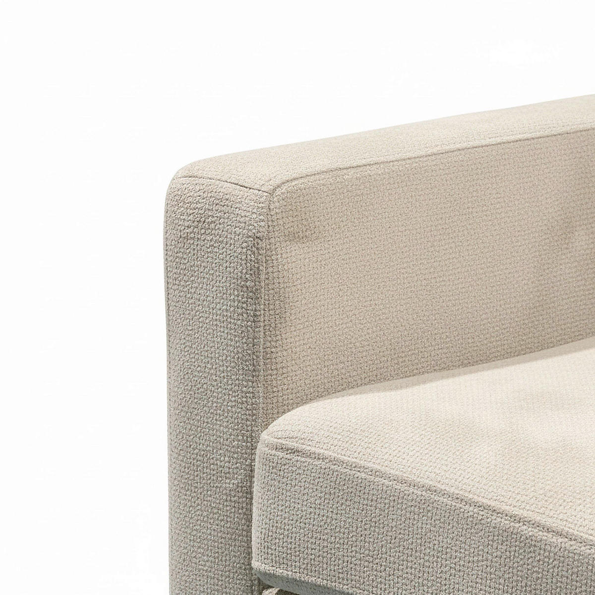 ECKSOFA RIVO Beige Webstoff Rückenkissen  - Beige/Naturfarben, Design, Kunststoff/Textil (185/88/129/76cm) - MID.YOU